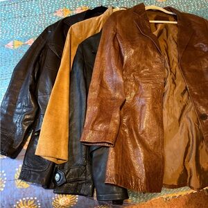 Lot of Vintage Genuine Leather and Suede Jackets